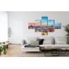 Mehrteiliges Bild Bunter Himmel Und Berlin-Panorama
