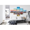Mehrteiliges Bild Bunter Himmel Und Berlin-Panorama