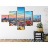 Mehrteiliges Bild Bunter Himmel Und Berlin-Panorama