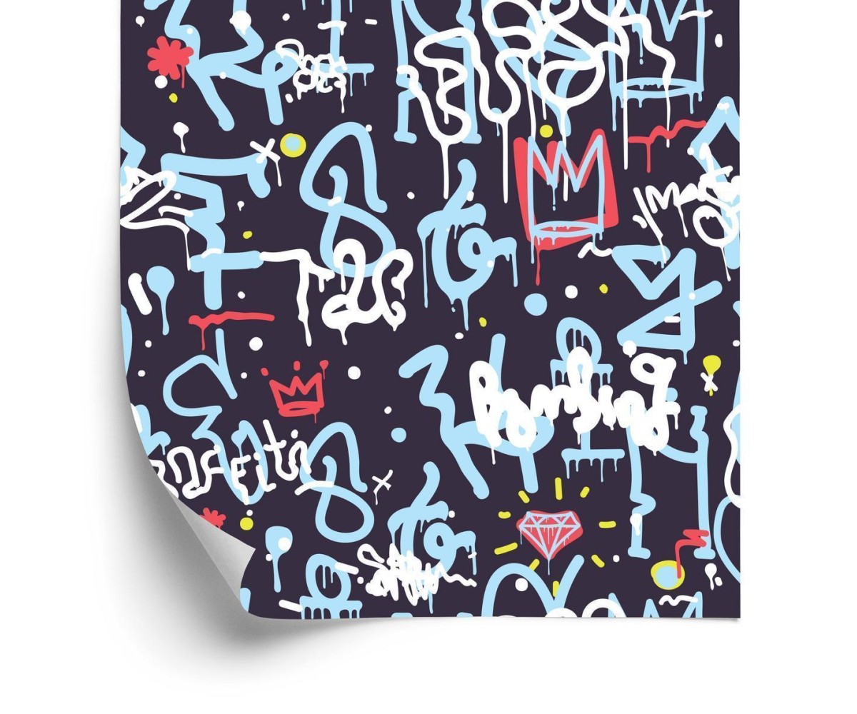 Tapete Graffiti Mit Diamanten