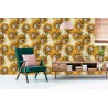 Tapete Sonnenblumenblumen Im Vintage-Stil