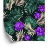 Tapete Hibiskus Mit Tropischen Blättern