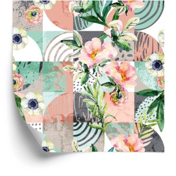 Tapete Modernistisches Blumen-Patchwork