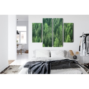 Mehrteiliges Bild 3D-Ansicht Des Grünen Waldes