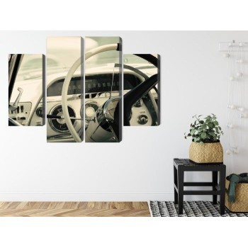 Mehrteiliges Bild Der Innenraum Eines Klassischen Amerikanischen Autos