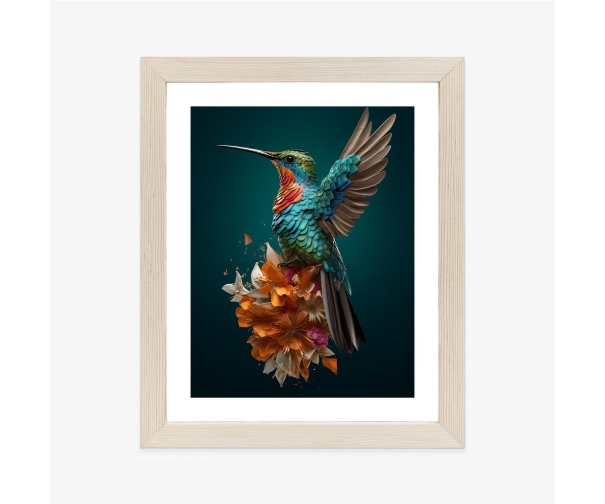 Poster Kolibri Mit Ausgebreiteten Flügeln