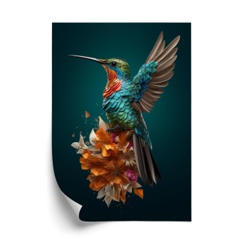 Poster Kolibri Mit Ausgebreiteten Flügeln