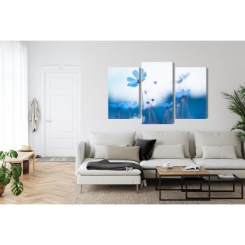 Mehrteiliges Bild Zarte Blaue Blüten