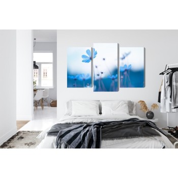 Mehrteiliges Bild Zarte Blaue Blüten