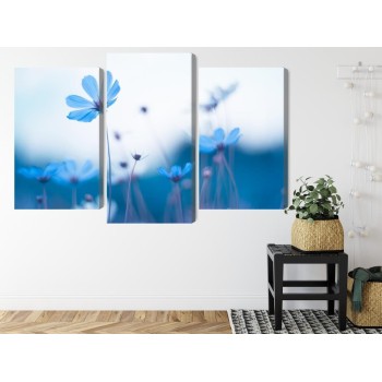 Mehrteiliges Bild Zarte Blaue Blüten