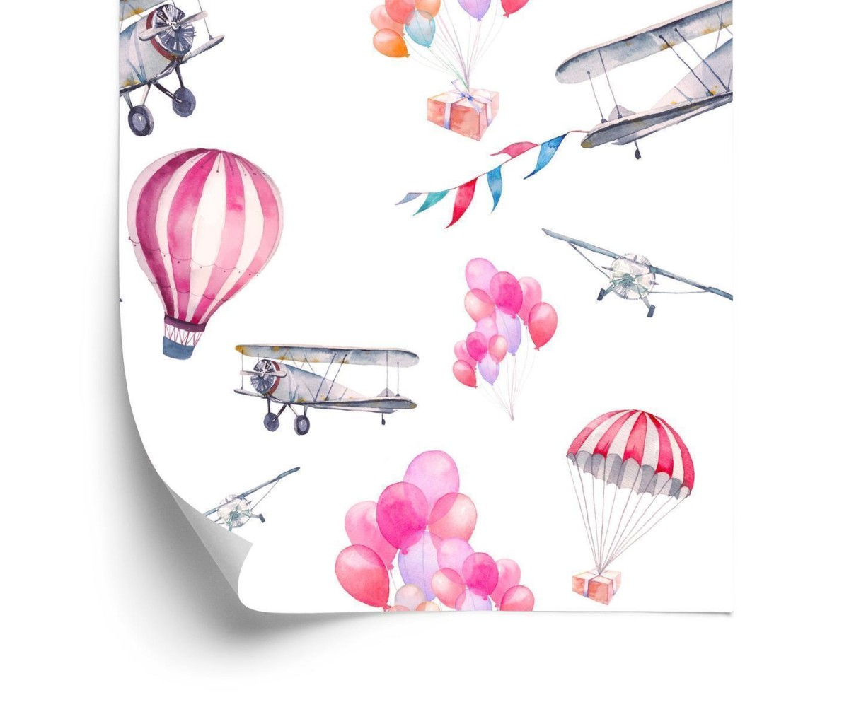 Tapete Luftballons Und Flugzeuge Im Himmel