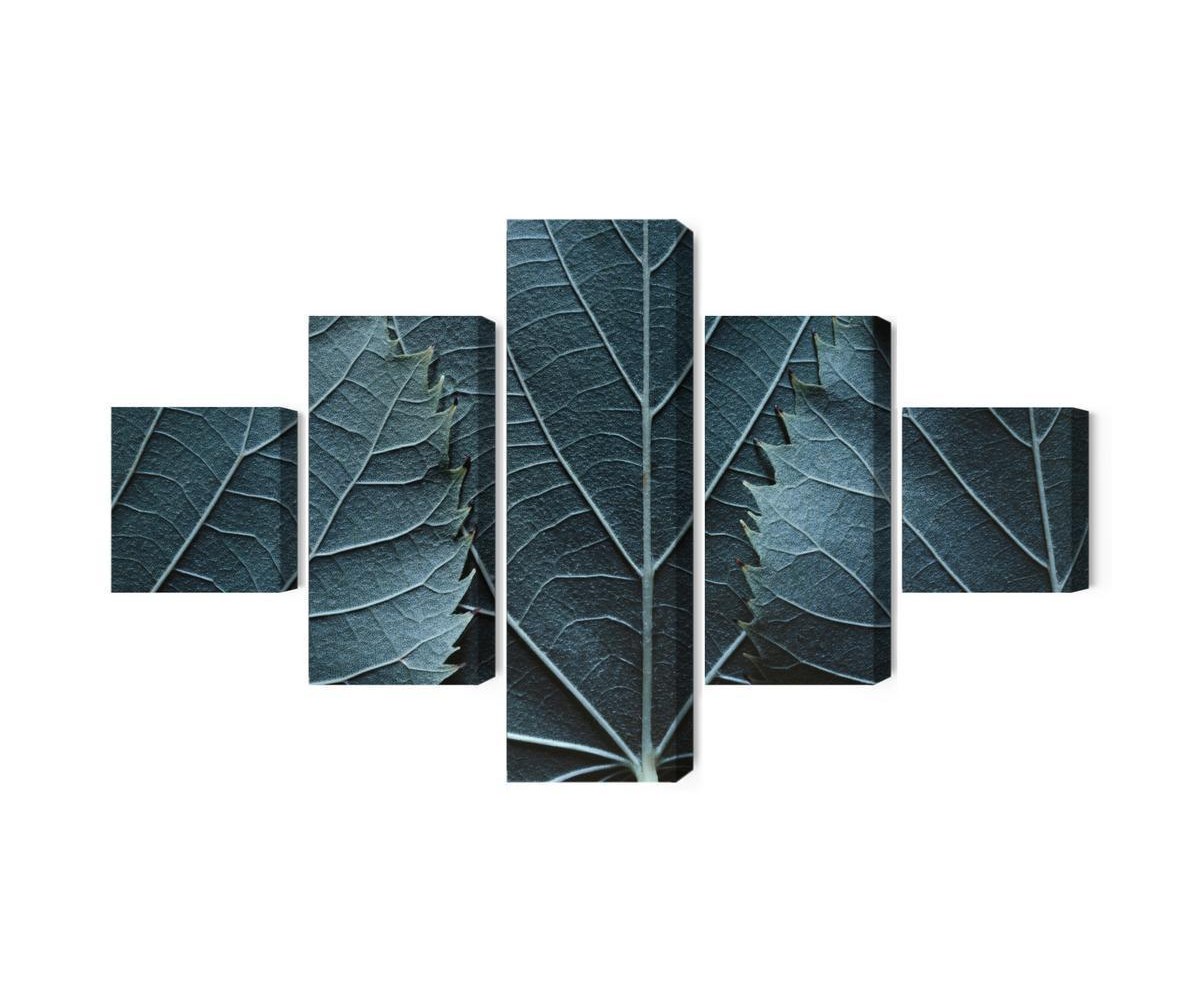 Mehrteiliges Bild Blätter Mit Einem Makro Mit 3D-Effekt