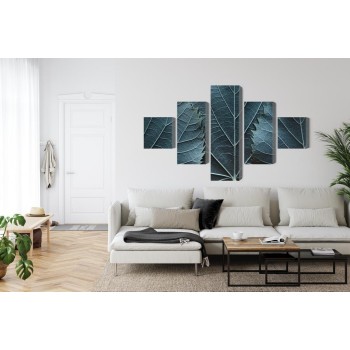 Mehrteiliges Bild Blätter Mit Einem Makro Mit 3D-Effekt