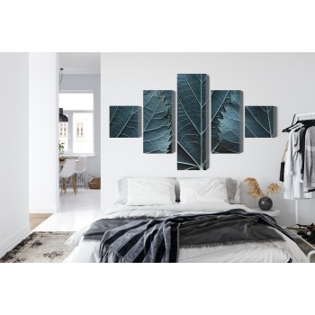 Mehrteiliges Bild Blätter Mit Einem Makro Mit 3D-Effekt