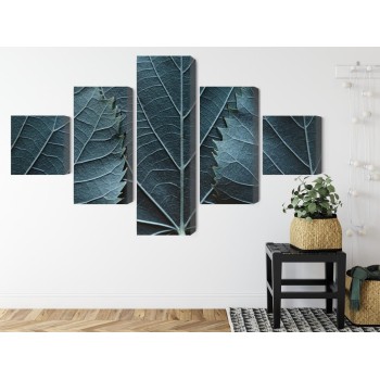 Mehrteiliges Bild Blätter Mit Einem Makro Mit 3D-Effekt