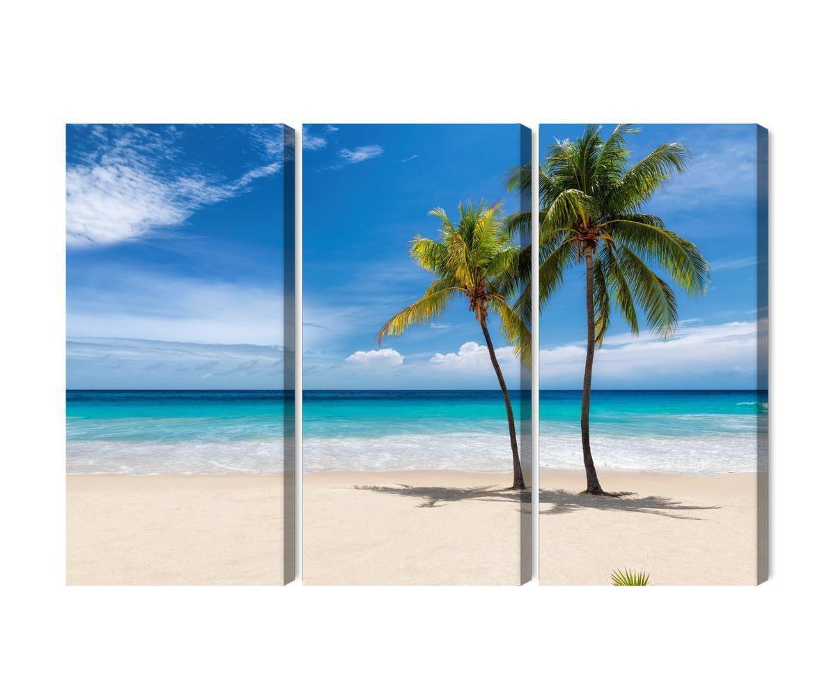 Mehrteiliges Bild Karibischer Strand 3D