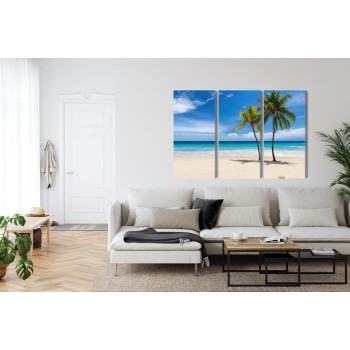 Mehrteiliges Bild Karibischer Strand 3D