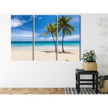 Mehrteiliges Bild Karibischer Strand 3D