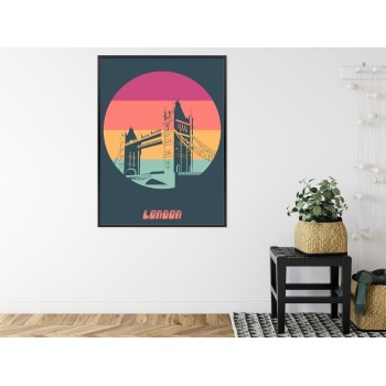 Poster Tower Bridge Im Vintage-Stil Rahmen Aluminium Farbe Schwarz