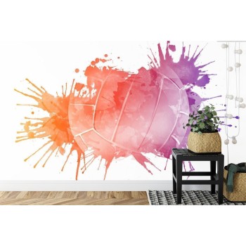 Fototapete Volleyballball Gemalt Mit Aquarell