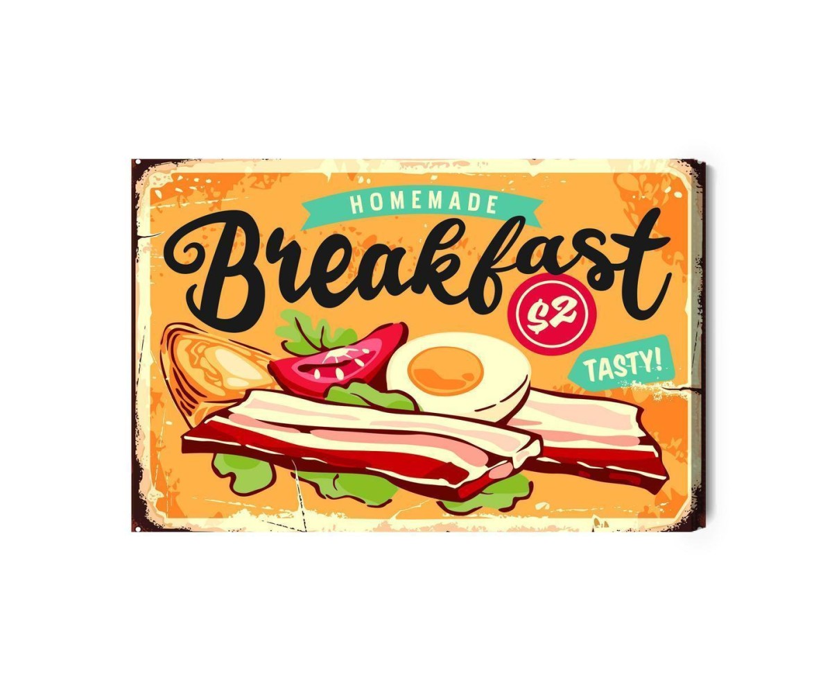 Leinwandbild Englisches Frühstück Im Retro-Stil