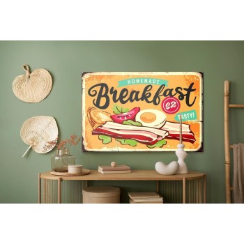 Leinwandbild Englisches Frühstück Im Retro-Stil