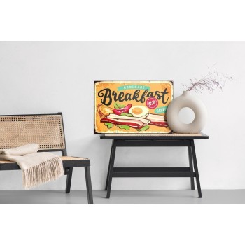 Leinwandbild Englisches Frühstück Im Retro-Stil