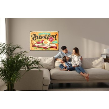 Leinwandbild Englisches Frühstück Im Retro-Stil