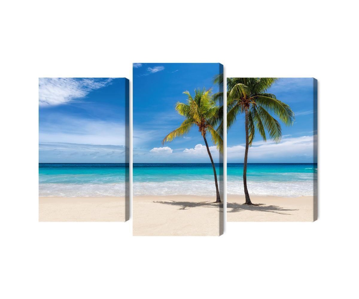 Mehrteiliges Bild Karibischer Strand 3D