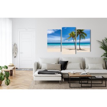 Mehrteiliges Bild Karibischer Strand 3D
