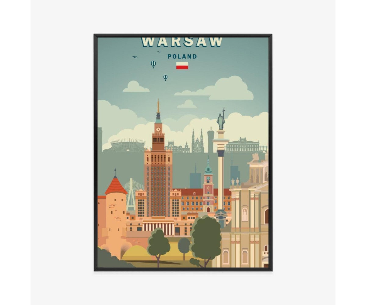 Poster Illustration Der Architektur In Der Hauptstadt Polens