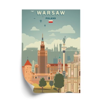 Poster Illustration Der Architektur In Der Hauptstadt Polens