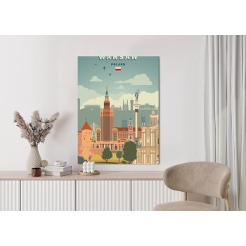 Poster Illustration Der Architektur In Der Hauptstadt Polens
