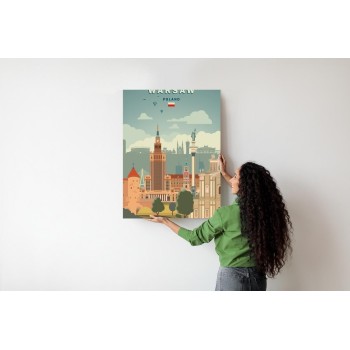 Poster Illustration Der Architektur In Der Hauptstadt Polens