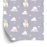 Tapete Für Mädchen Pastell Einhörner Wolken