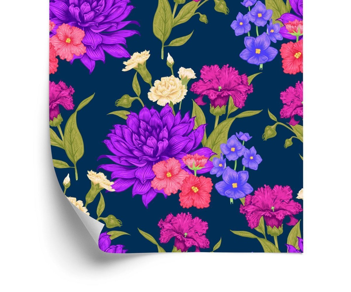 Tapete Blumenstrauß Im Retro-Stil